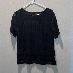 Banana Republic Black Crochet Blouse